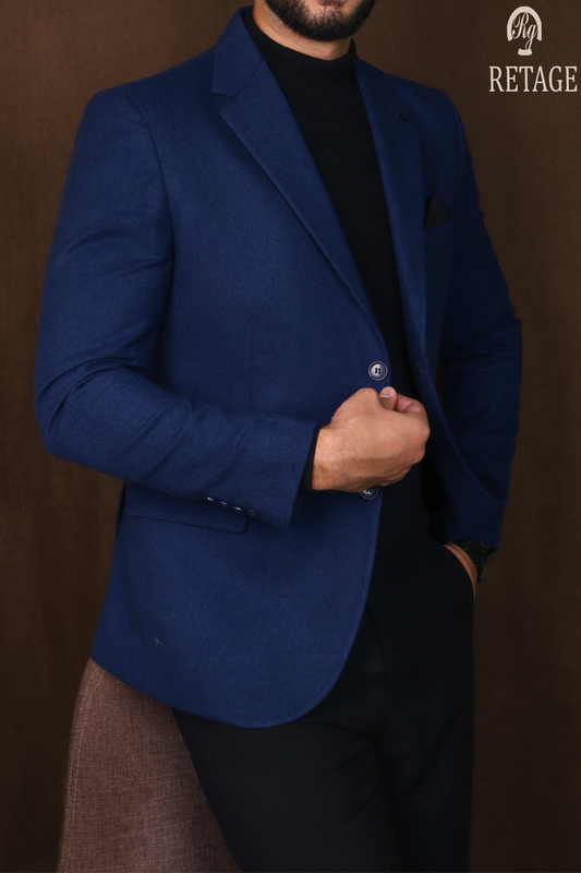 wool blazer-blue