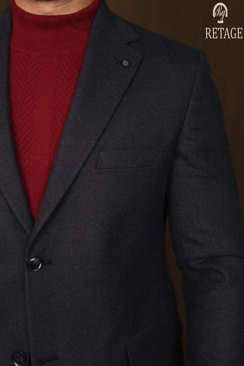 wool blazer-Dark gray