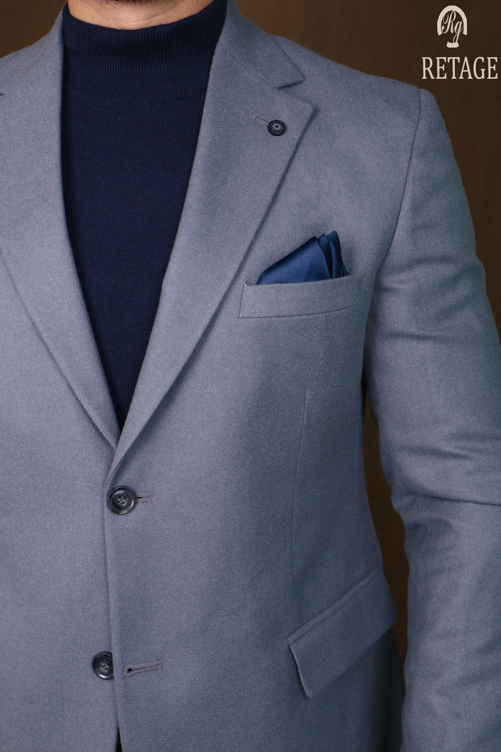 wool blazer-white gray