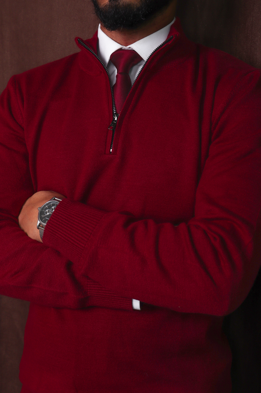 wool pullover-red