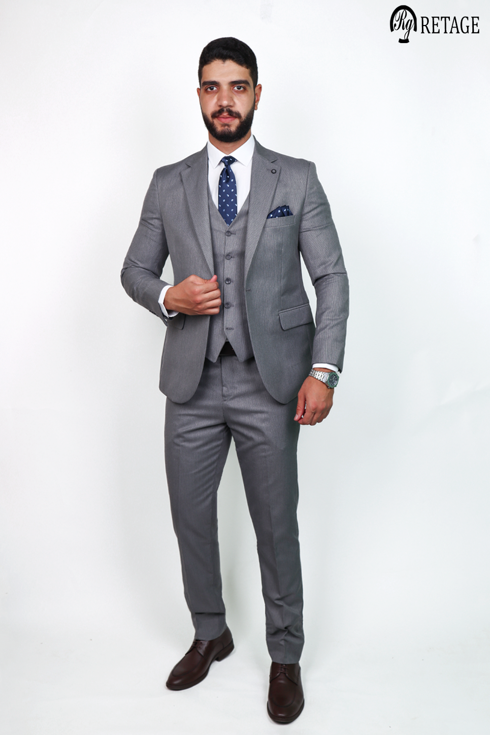 Retage 3 PICS Suit Light-Gray
