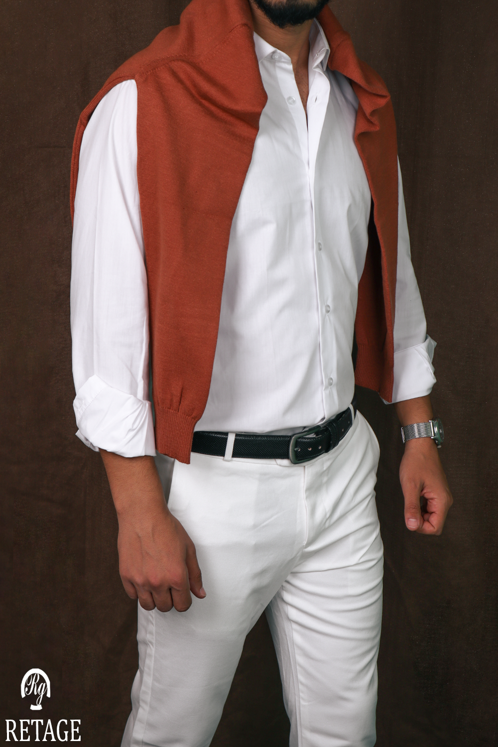 wool pullover-Orange