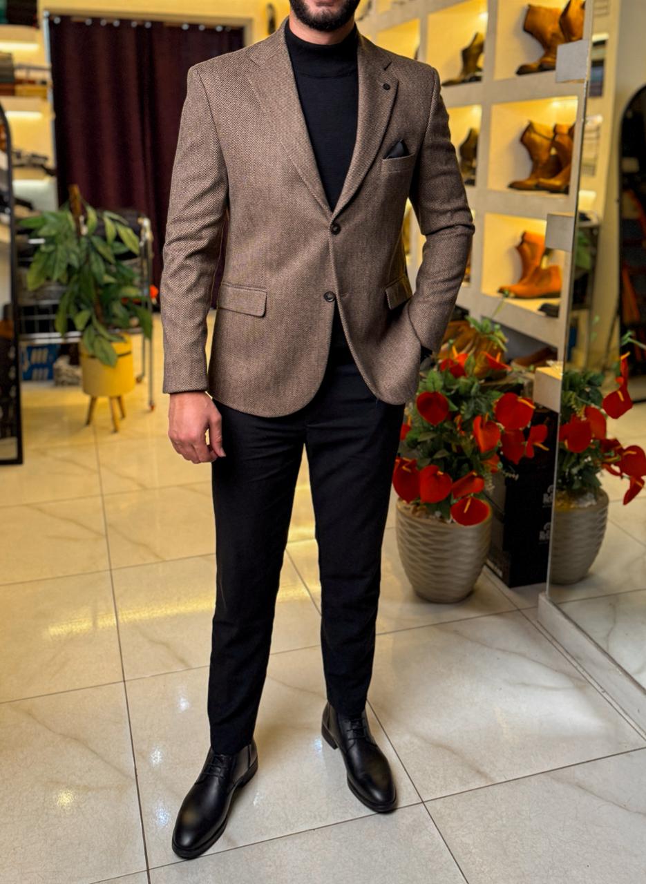 Brown Tweed Wool Blazer