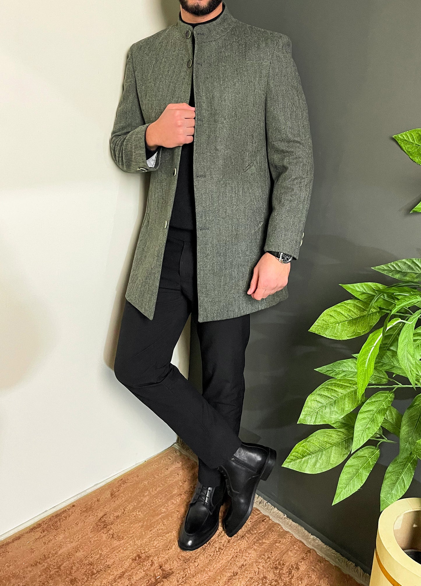 بالطو تويد زيتي