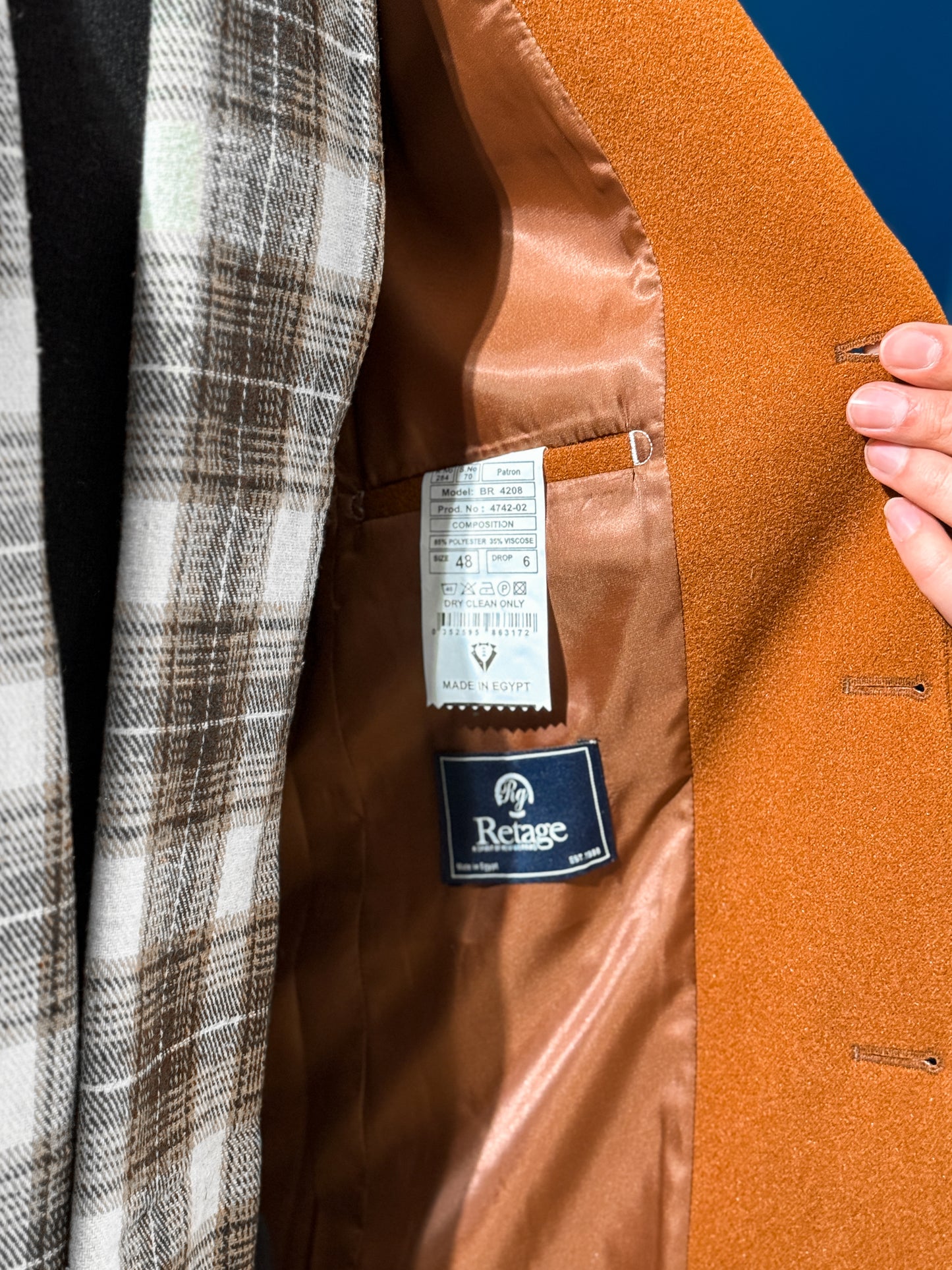 Wool Half Coat -Dark Havan