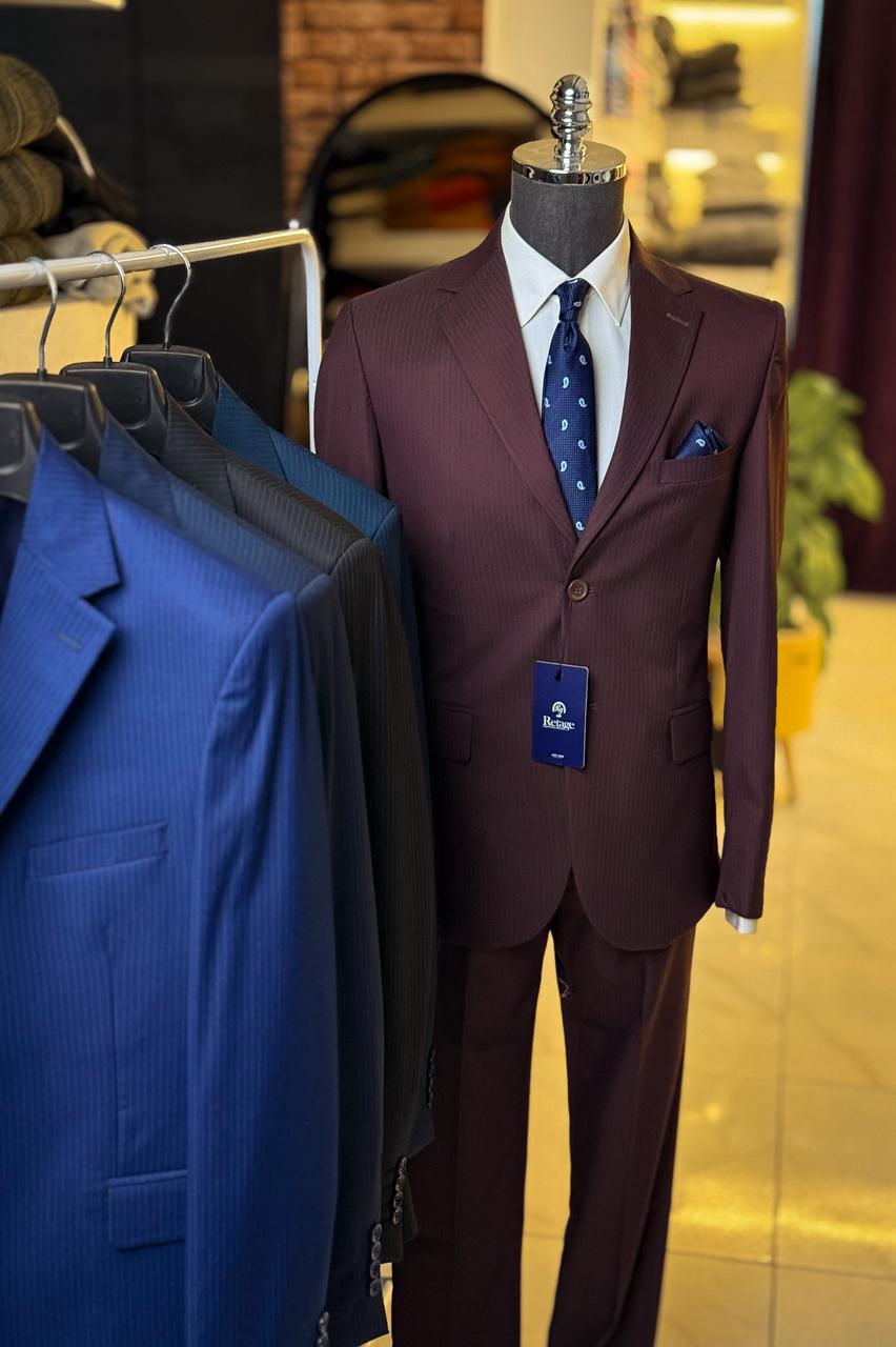 Pinstripe Suit - Brown