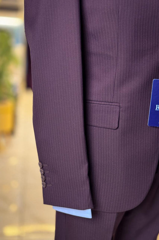 Pinstripe Suit - Brown