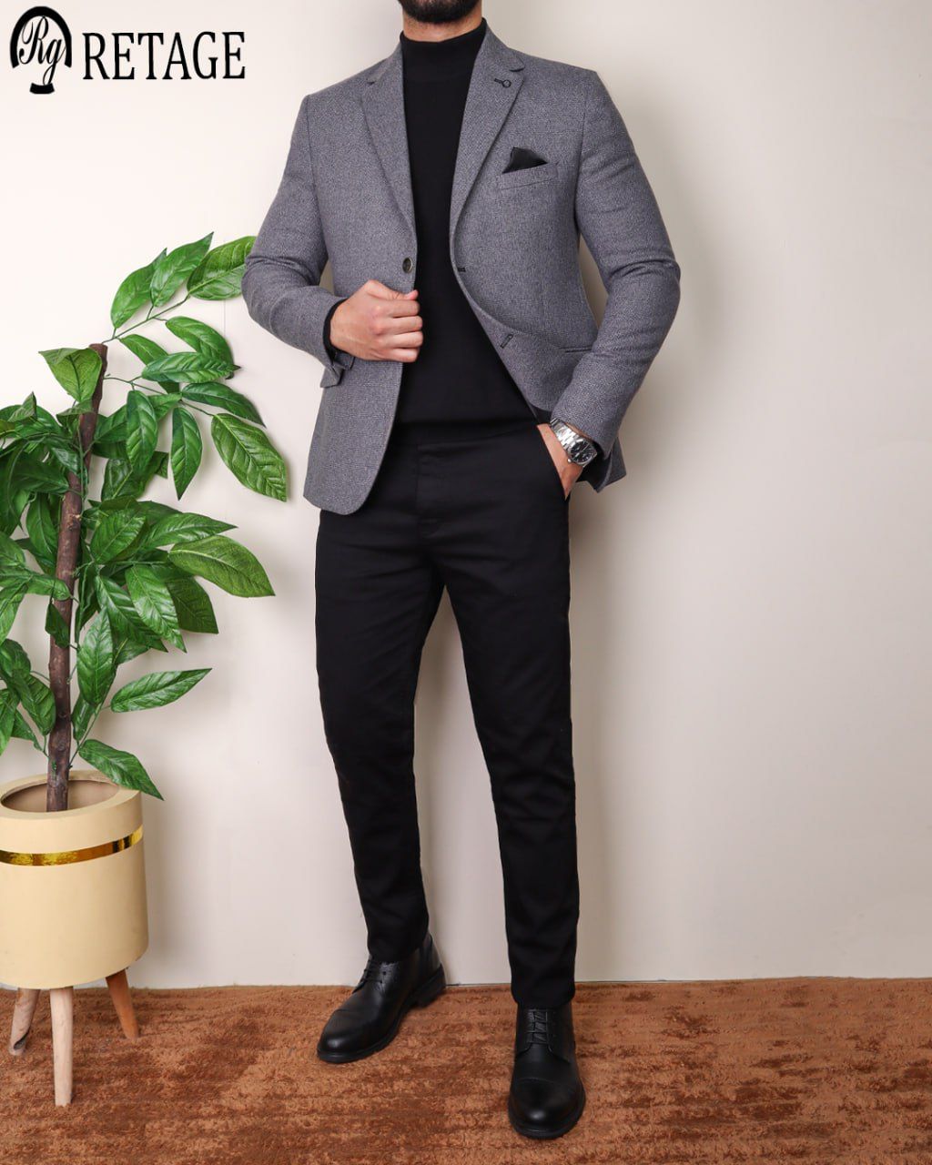Dark Grey Wool Blazer