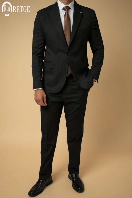 Striped Suit- Black