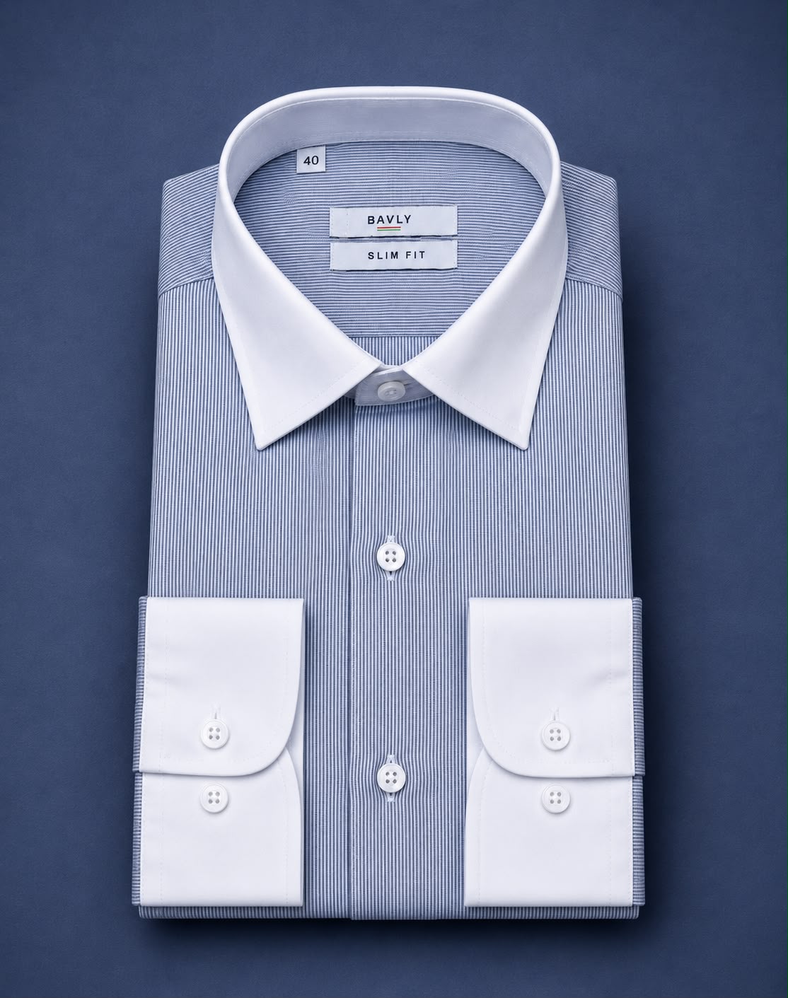 Collared Cuff Shirt - blue