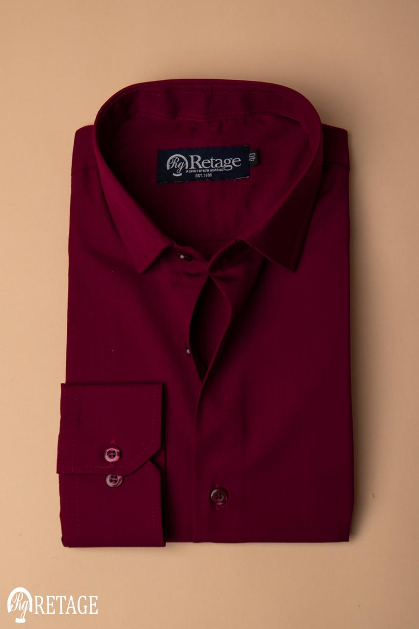 Cotton Shirt - Burgundy