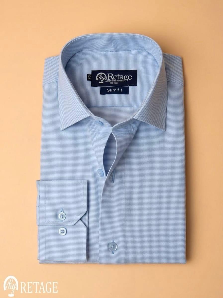 Ribbed Shirt - Light Blue