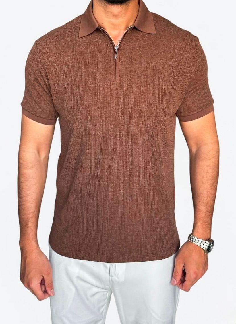 Jacquard T-shirt - Brown