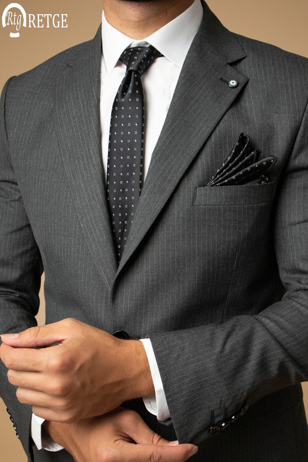 Striped Suit- Dark Gray