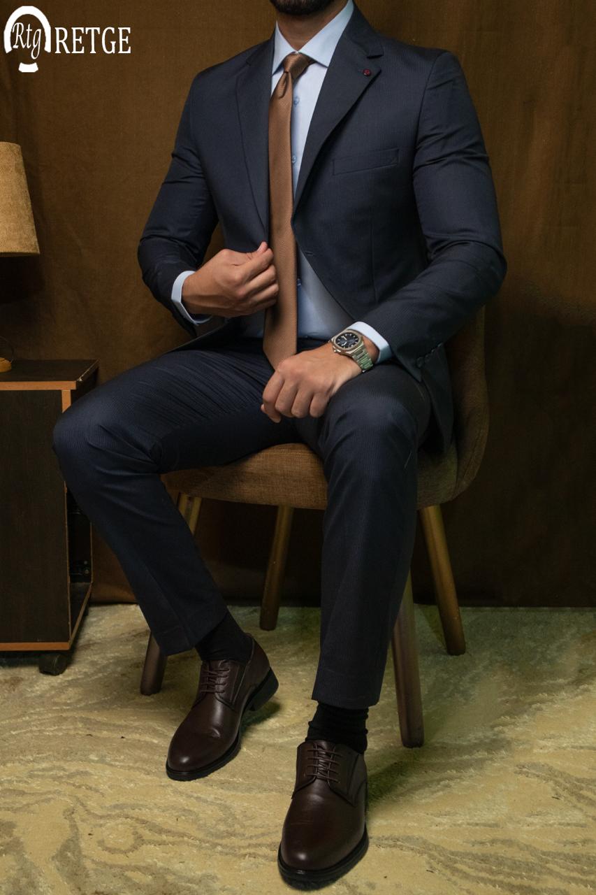 Striped Suit- Navy