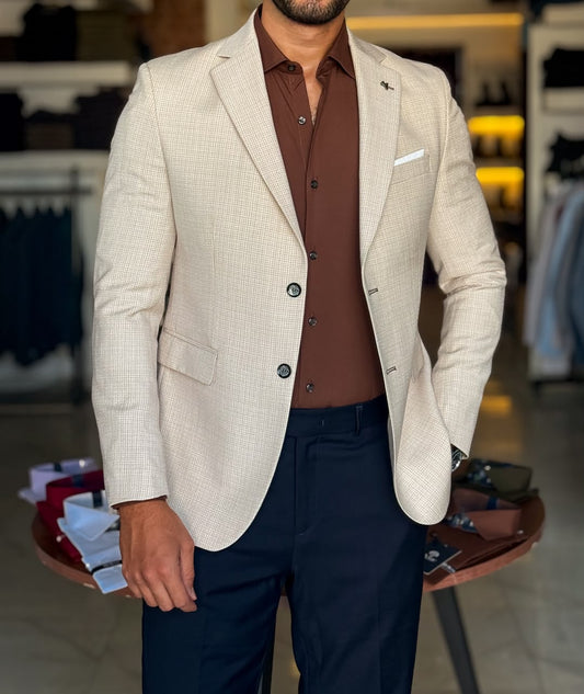 Lycra Blazer- Beige