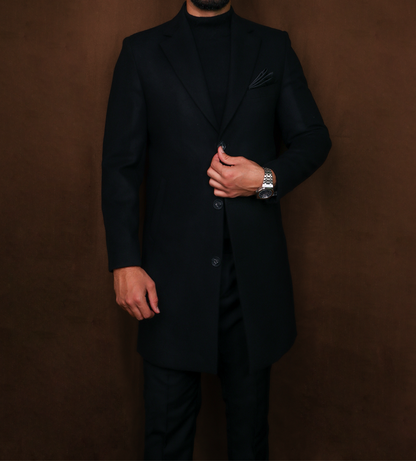 wool coat-Black