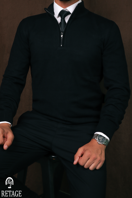 wool pullover-black
