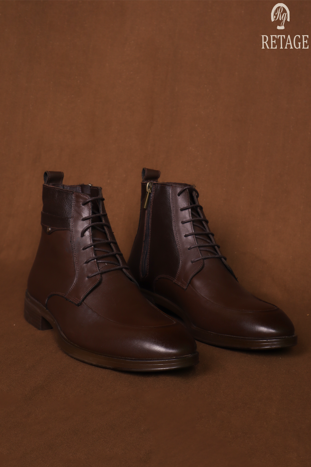 Zippered boot-Brown