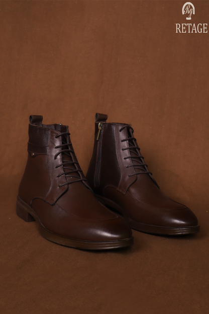 Zippered boot-Brown