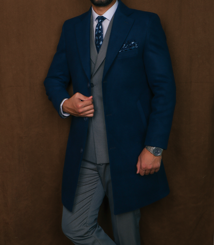 wool coat-Navy