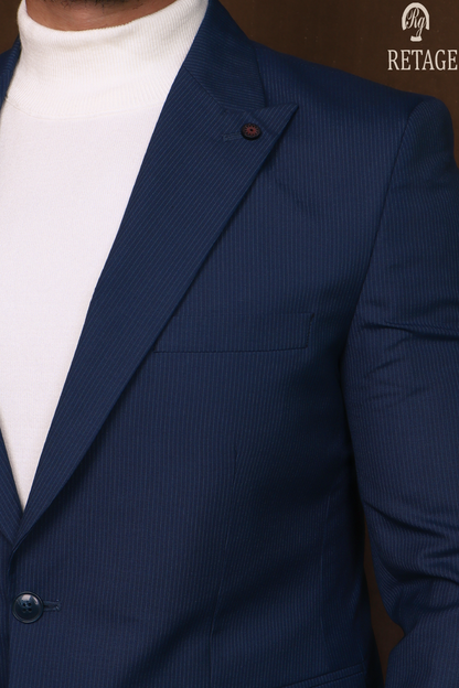 Striped Suit - Navy