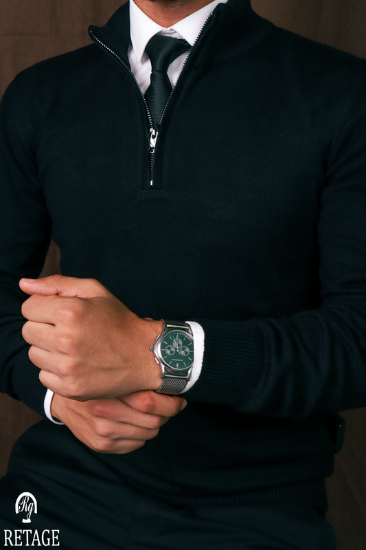 wool pullover-black