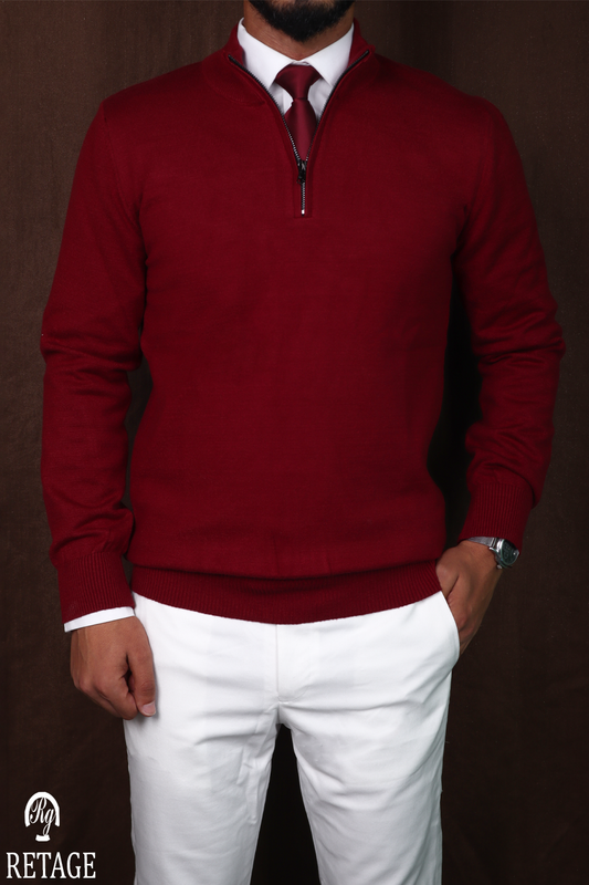 wool pullover-red
