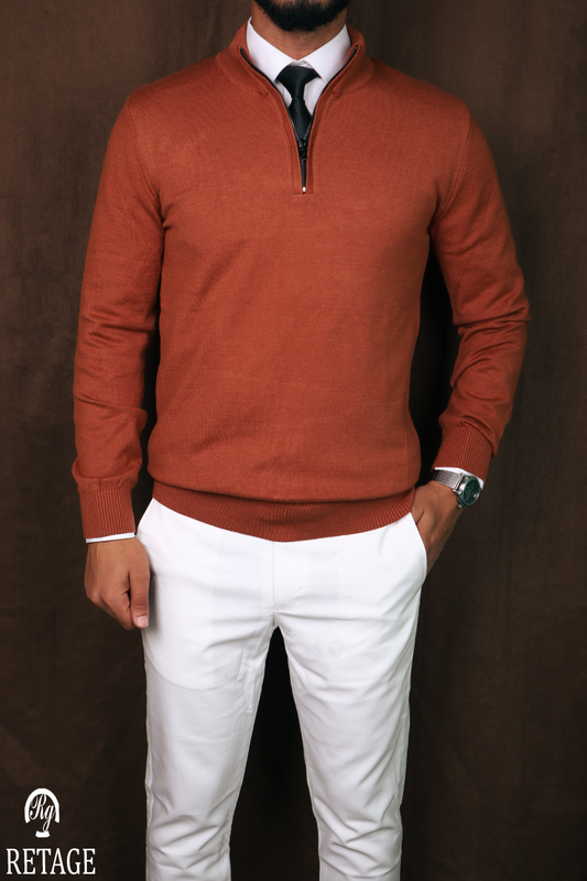 wool  pullover-Orange