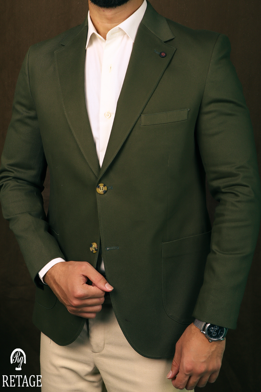 Gabardine Blazer-olive
