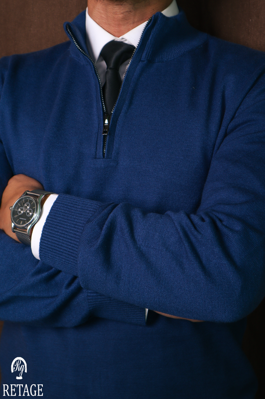 wool  pullover-navy