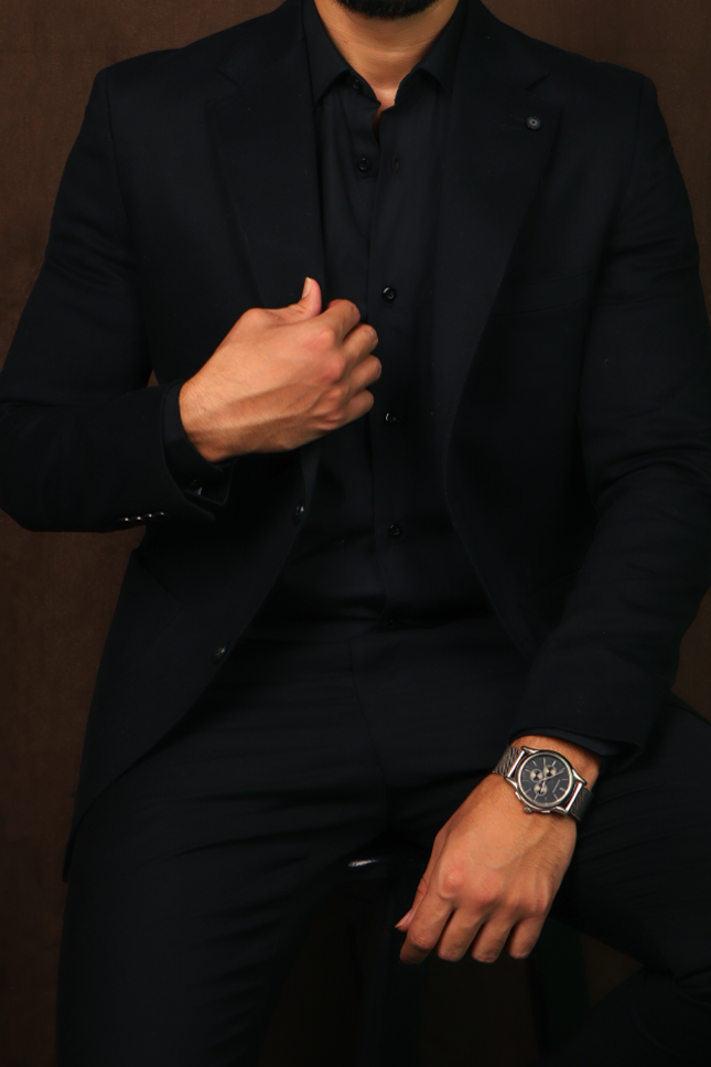 Gabardine Blazer-black