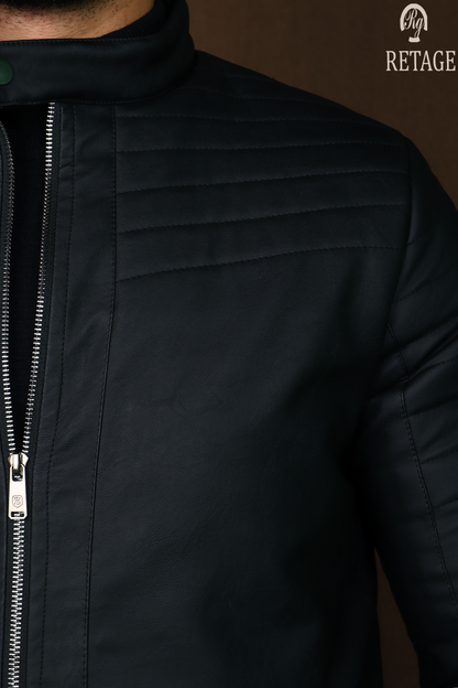 leather jacket-Black