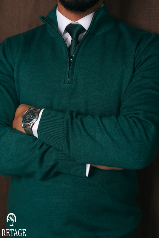 wool  pullover-Oilve
