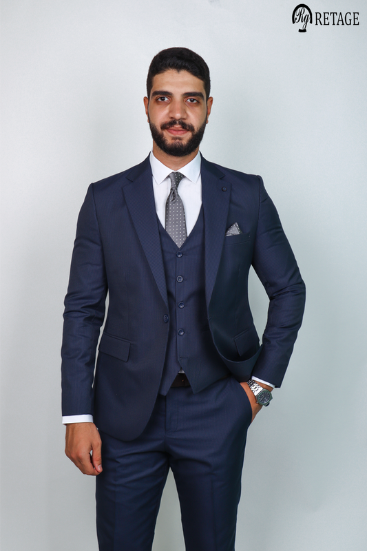 Retage 3 PICS Suit Navy Striped