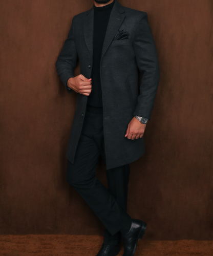 wool coat-Dark Gray