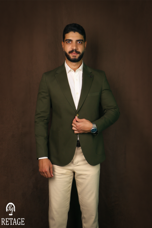 Gabardine Blazer-olive