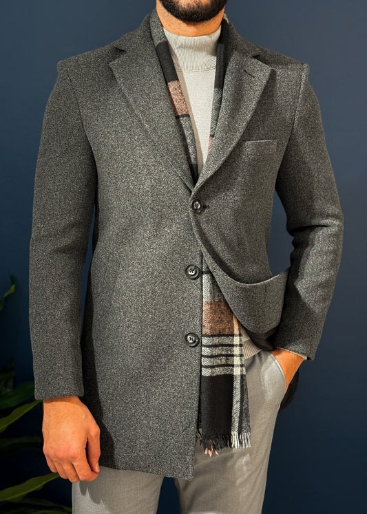 Wool Half Coat - Dark Gary