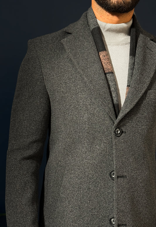 Wool Half Coat - Dark Gary