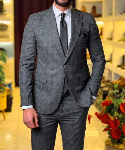 Silica Check Suit - Gray