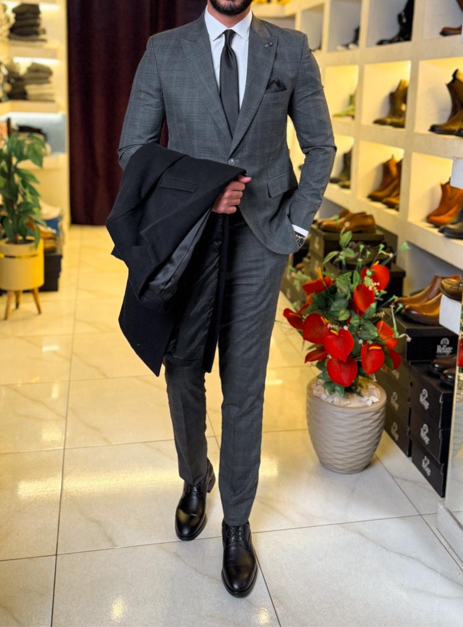 Silica Check Suit - Gray