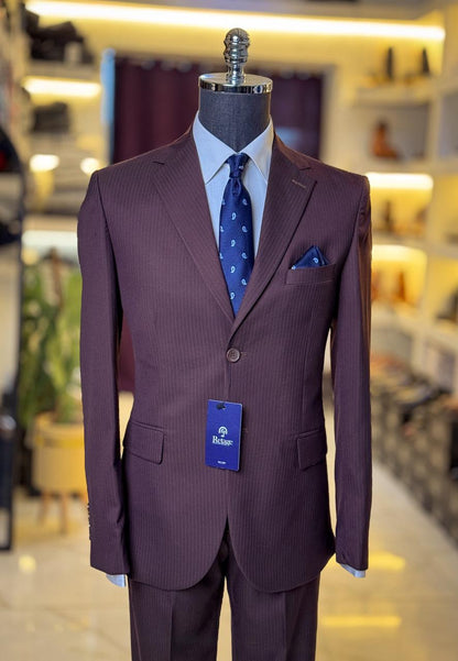 Pinstripe Suit - Brown