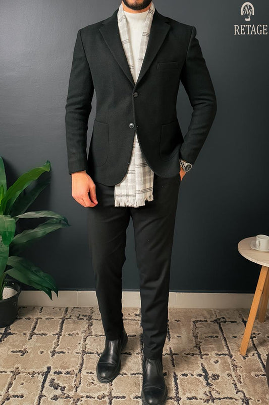 Black Tweed Blazer