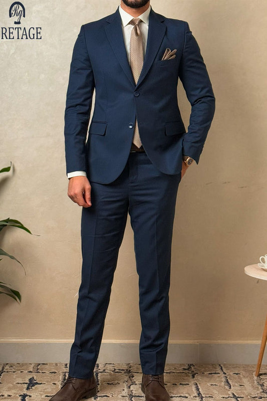 striped suit - Dark Navy