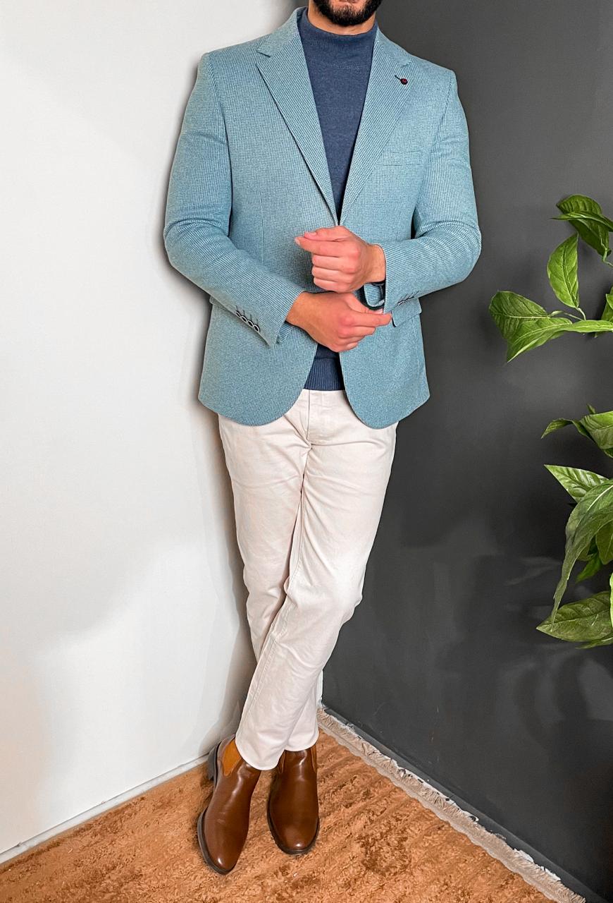 Light Blue Wool Blazer