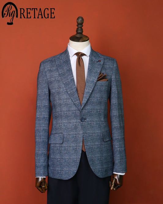 Blue Checkered Blazer