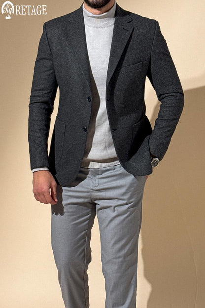 Dark Grey Tweed Blazer