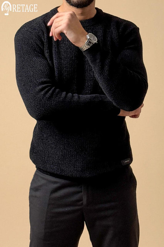 Wool Pullover Round - Black