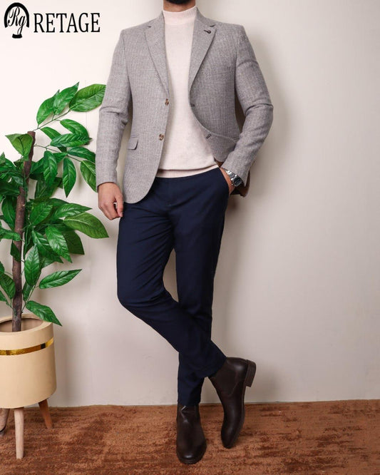 Wool Blazer - Gray