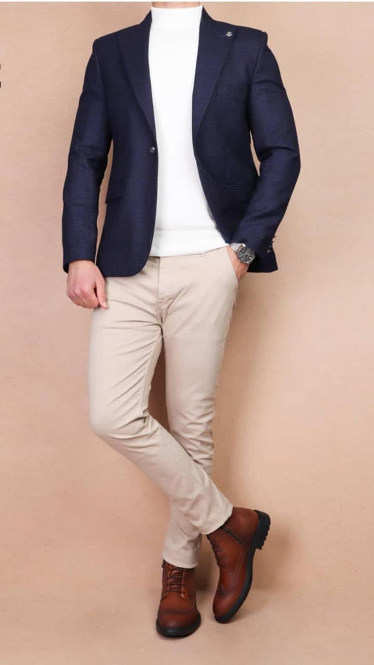 Wool Blazer - Navy
